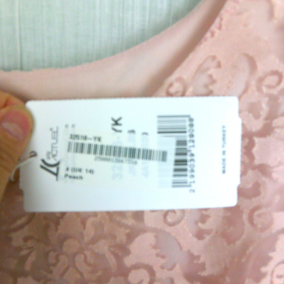 🍩 Devore Pattern Midi Flared Dress Peach - Picture 6 of 8